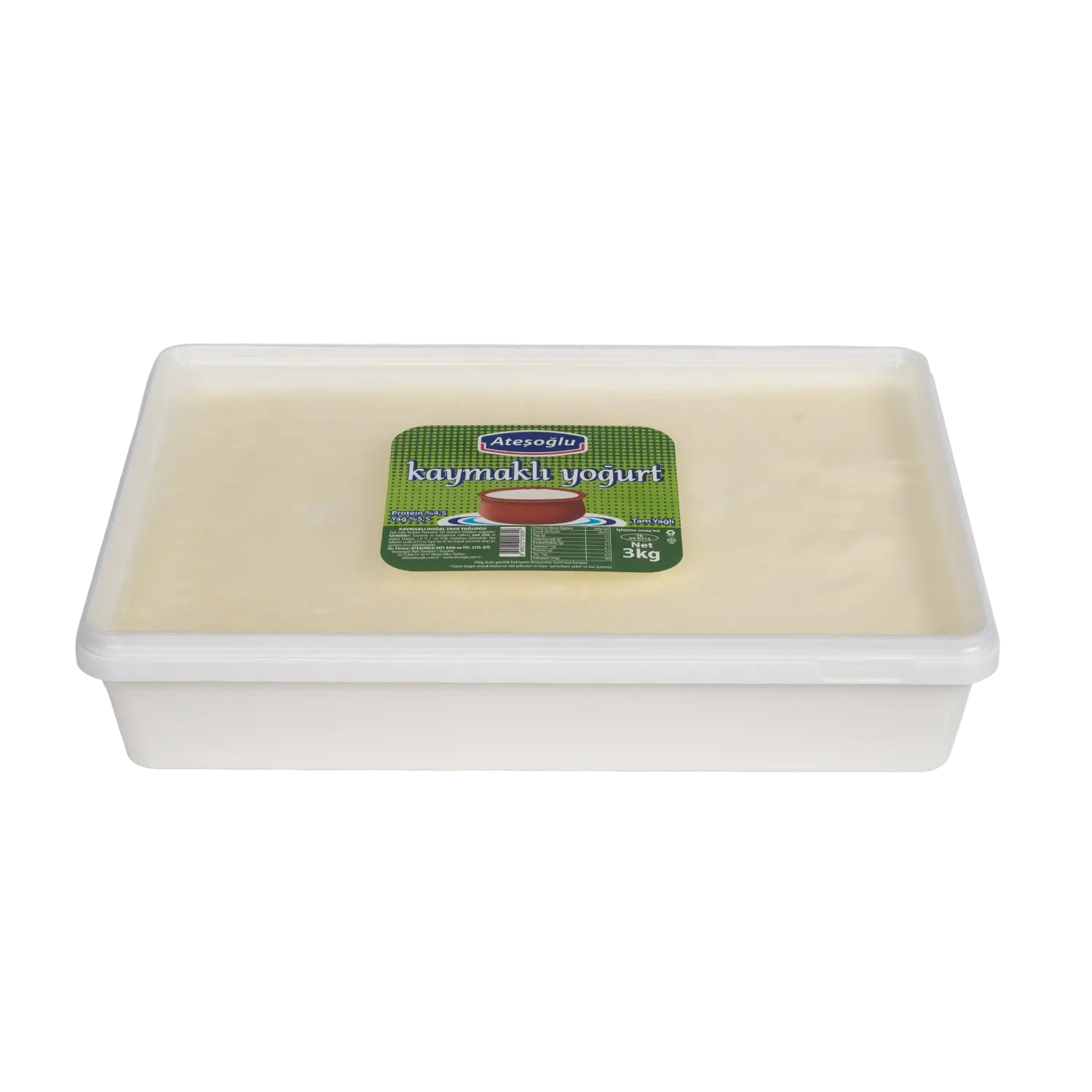 Ateşoğlu Kaymaklı Yoğurt 3 KG