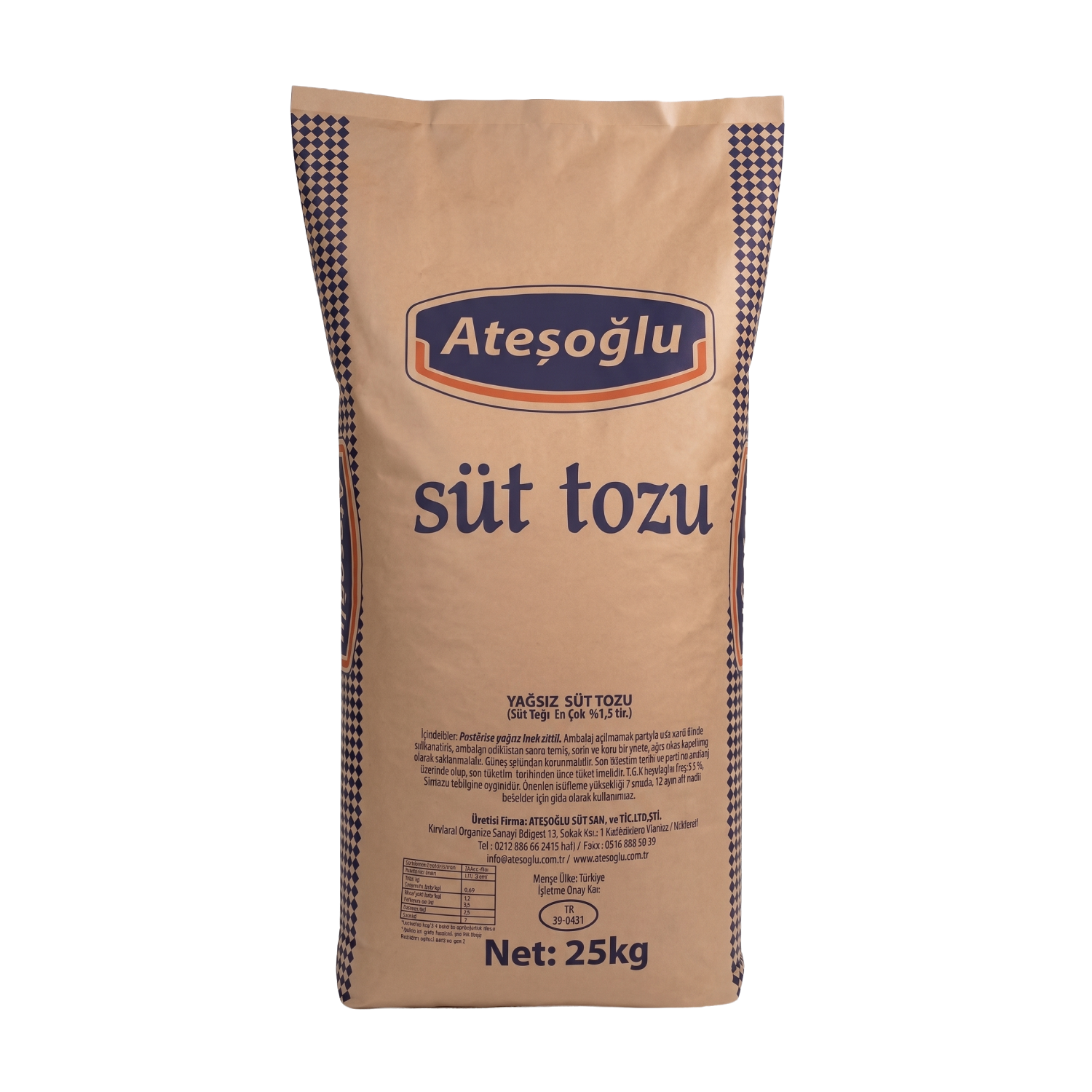 Ateşoğlu Süt Tozu 25 KG